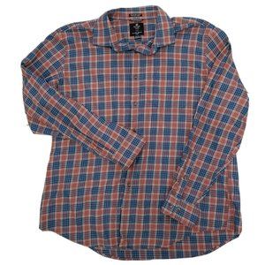 Heritage Viyella Men's XXL Cotton Blend Plaid Button Up Down Shirt Long Sleeve